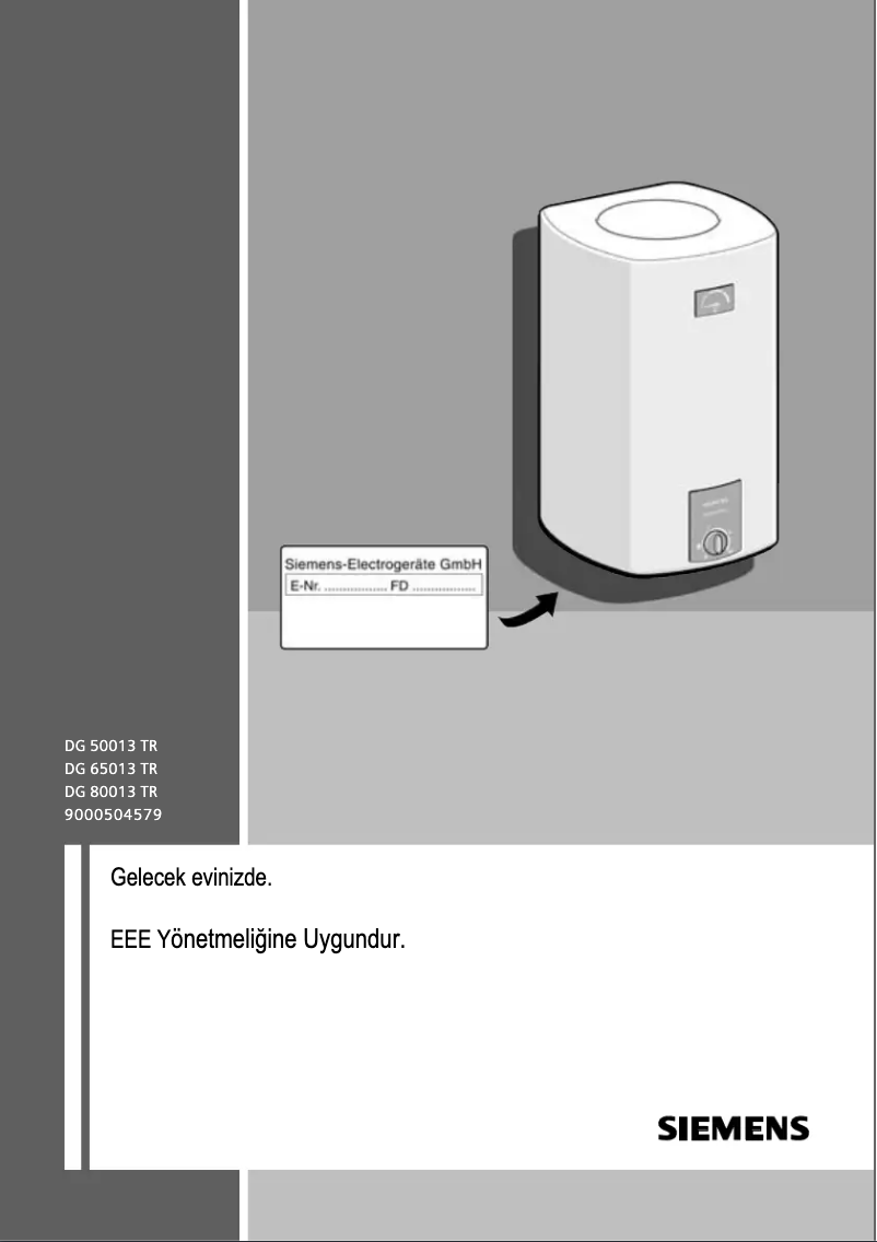 Page n°1 - Manuel utilisateur Siemens DG50013TR