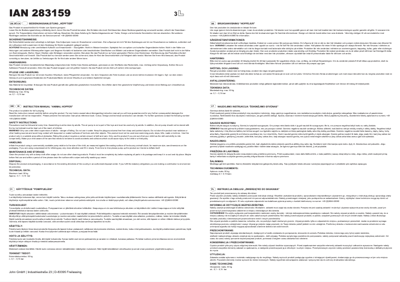 Imagen de la primera página del manual del dispositivo IAN 283159