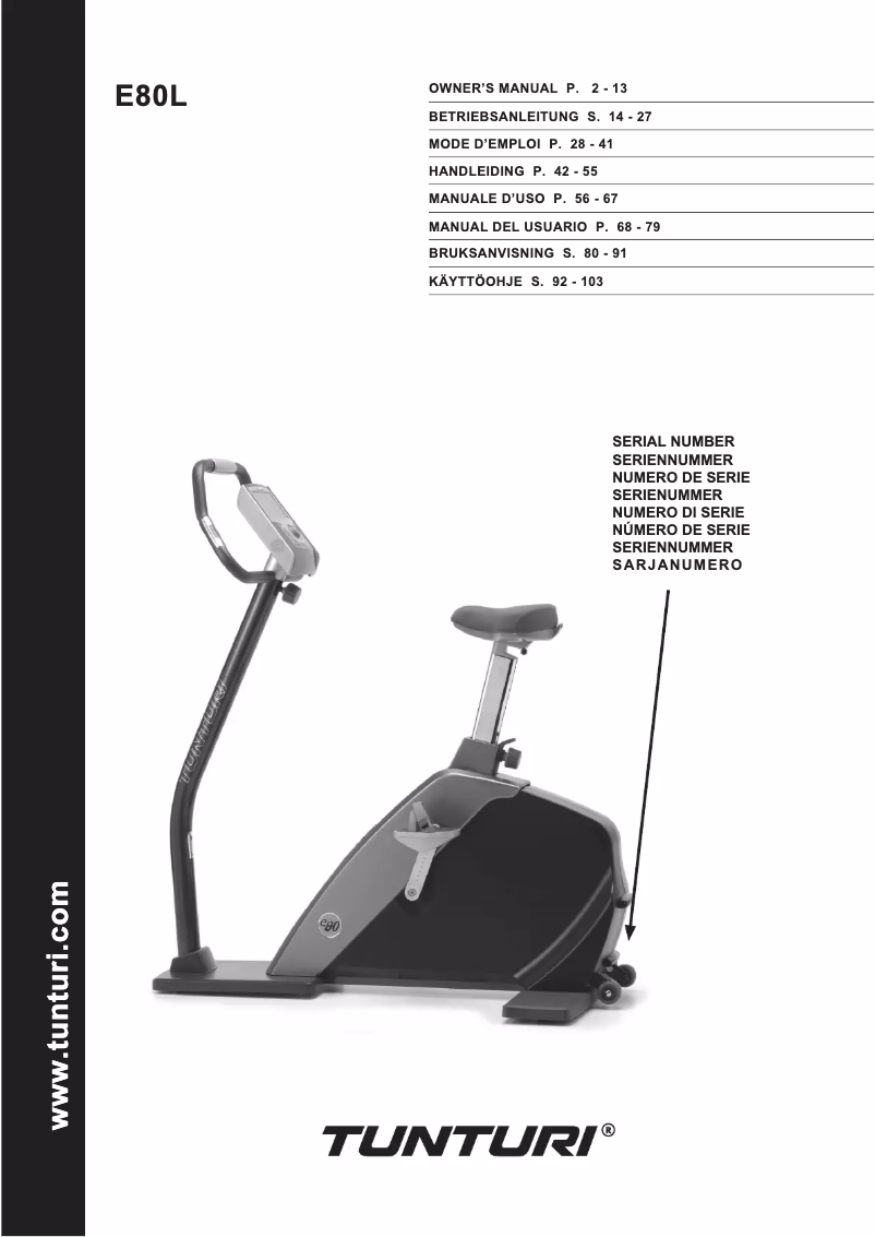 Image de la première page du manuel de l'appareil E80L