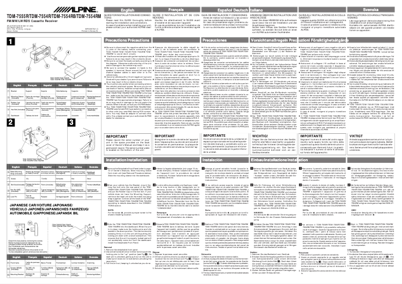 Image de la première page du manuel de l'appareil TDM-7554RB