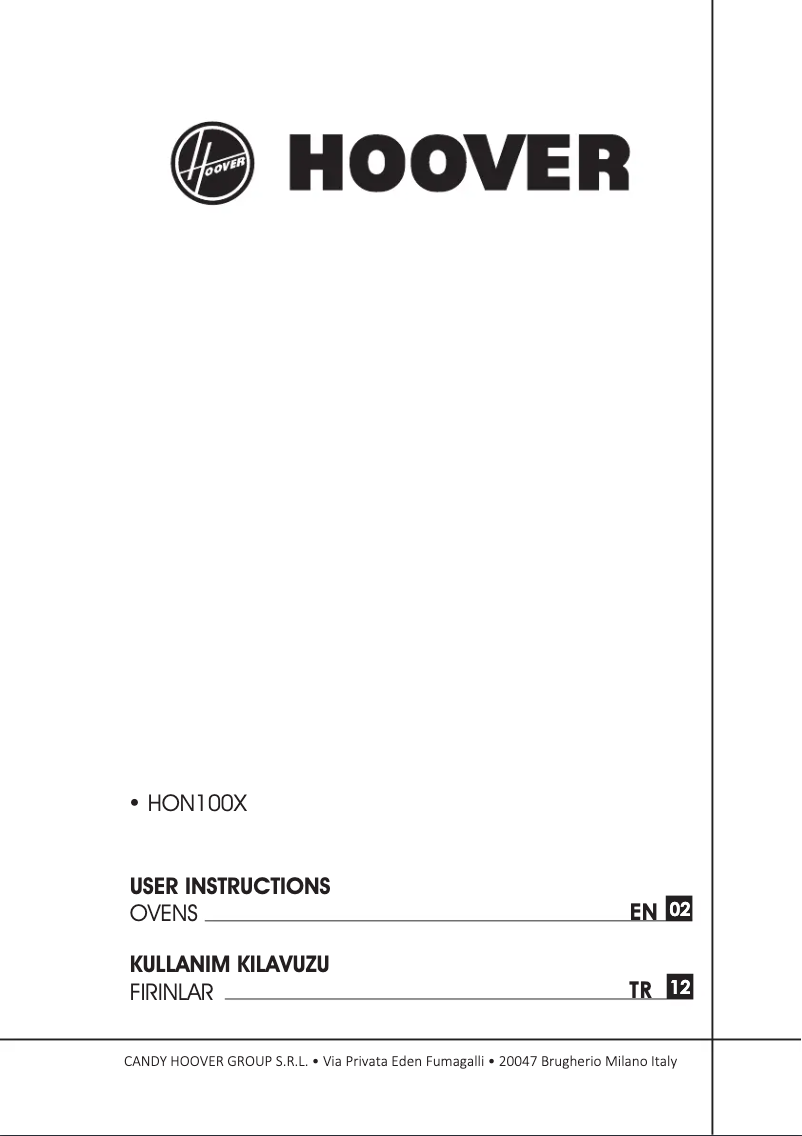 Image de la première page du manuel de l'appareil HON100X