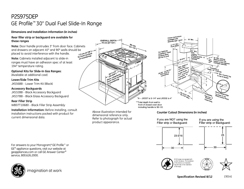 Image de la première page du manuel de l'appareil Profile P2S975DEPBB
