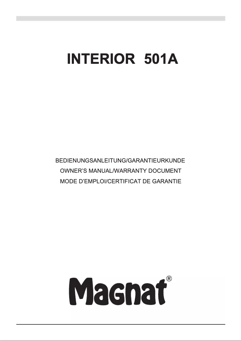Image de la première page du manuel de l'appareil Interior 501A
