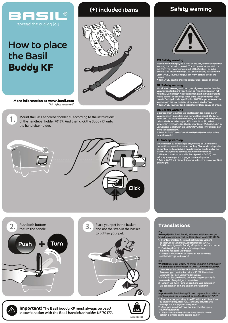 Page 1 de la notice Manuel utilisateur Basil Buddy KF