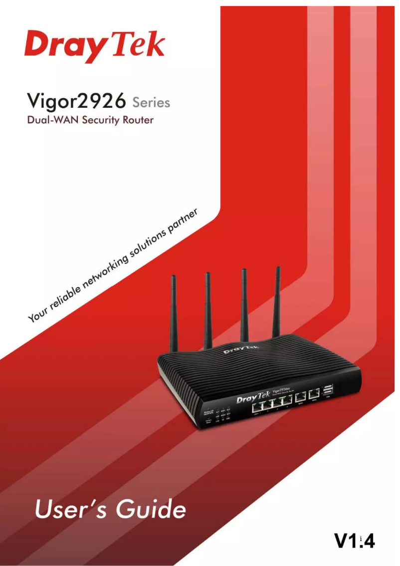 Page n°1 - Manuel utilisateur Draytek DrayTek Vigor 2926