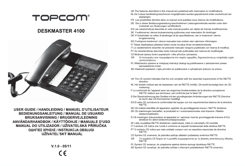 Página 1 del manual Manual de usuario Topcom Deskmaster 4100