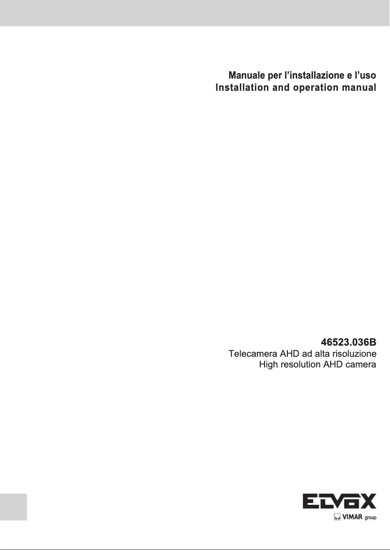 Image de la première page du manuel de l'appareil ELVOX 46523.036B