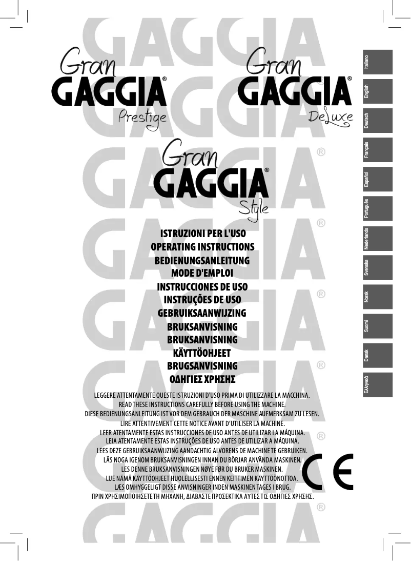 Image de la première page du manuel de l'appareil GranDeLuxe