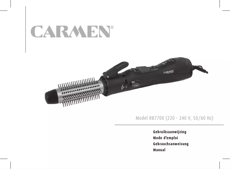 Page 1 de la notice Manuel utilisateur Carmen RB 7700