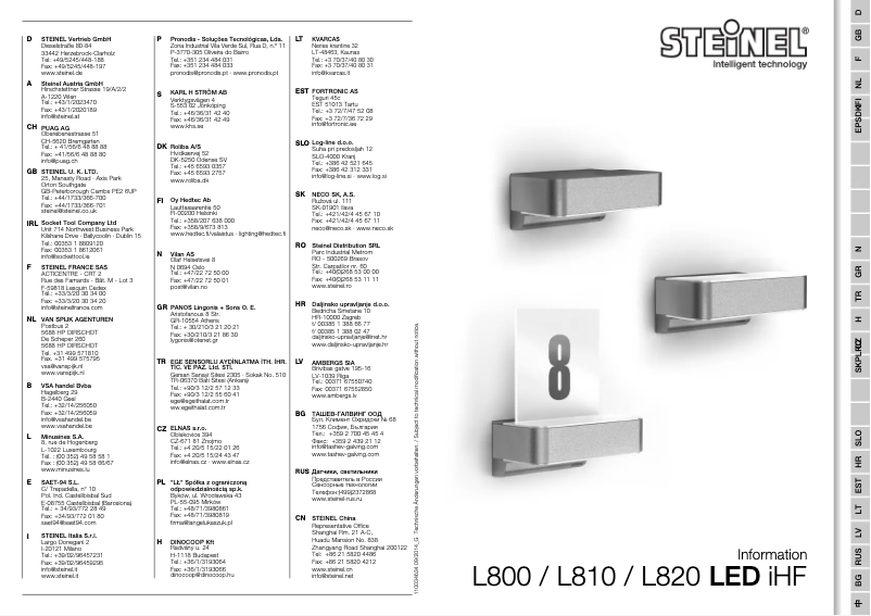 Page 1 de la notice Manuel utilisateur Steinel L 800 LED iHF