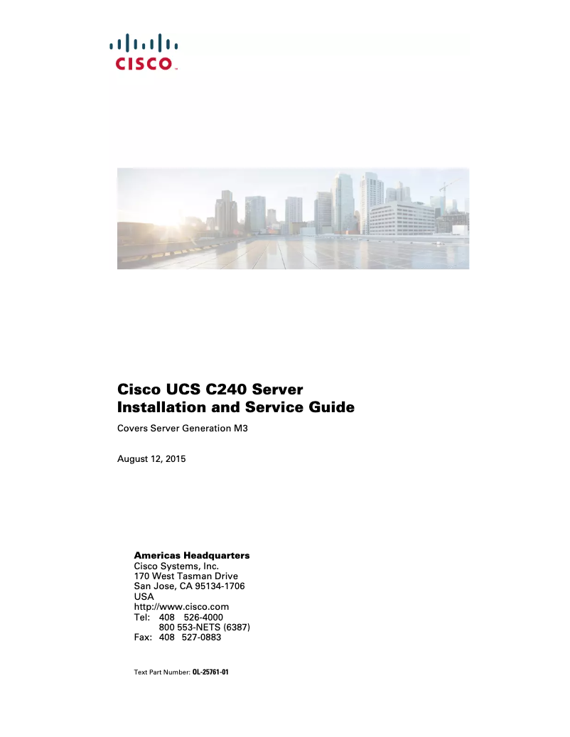 Page n°1 - Manuel utilisateur Cisco UCS C240 M3