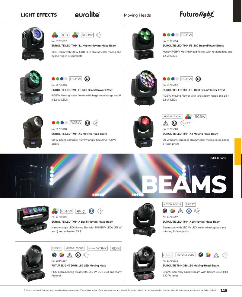 Page 1 de la notice Catalogue Eurolite LED TMH-X1