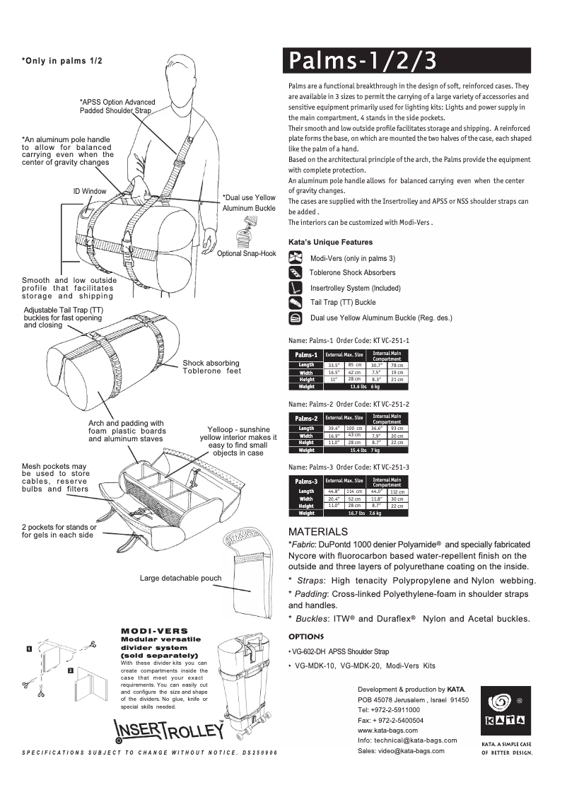 Page 1 de la notice Manuel utilisateur Kata Palms-3