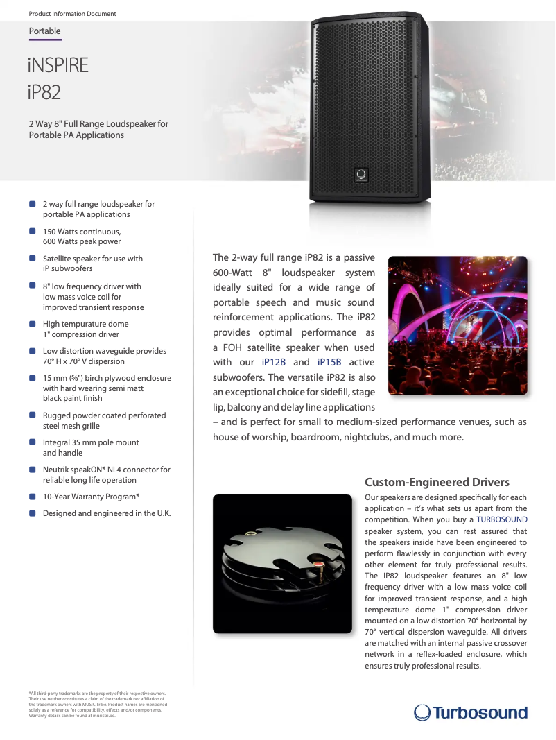 Page n°1 - Fiche technique Turbosound iNSPIRE iP82