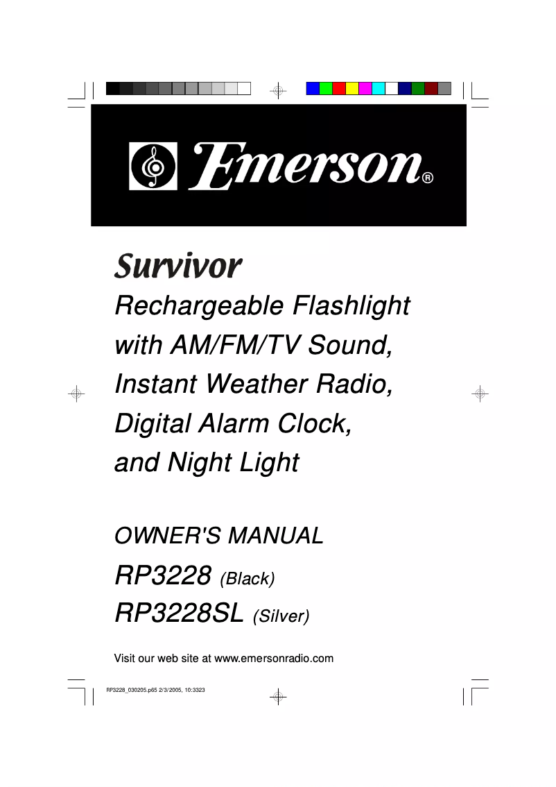 Page 1 de la notice Manuel utilisateur Emerson RP3228