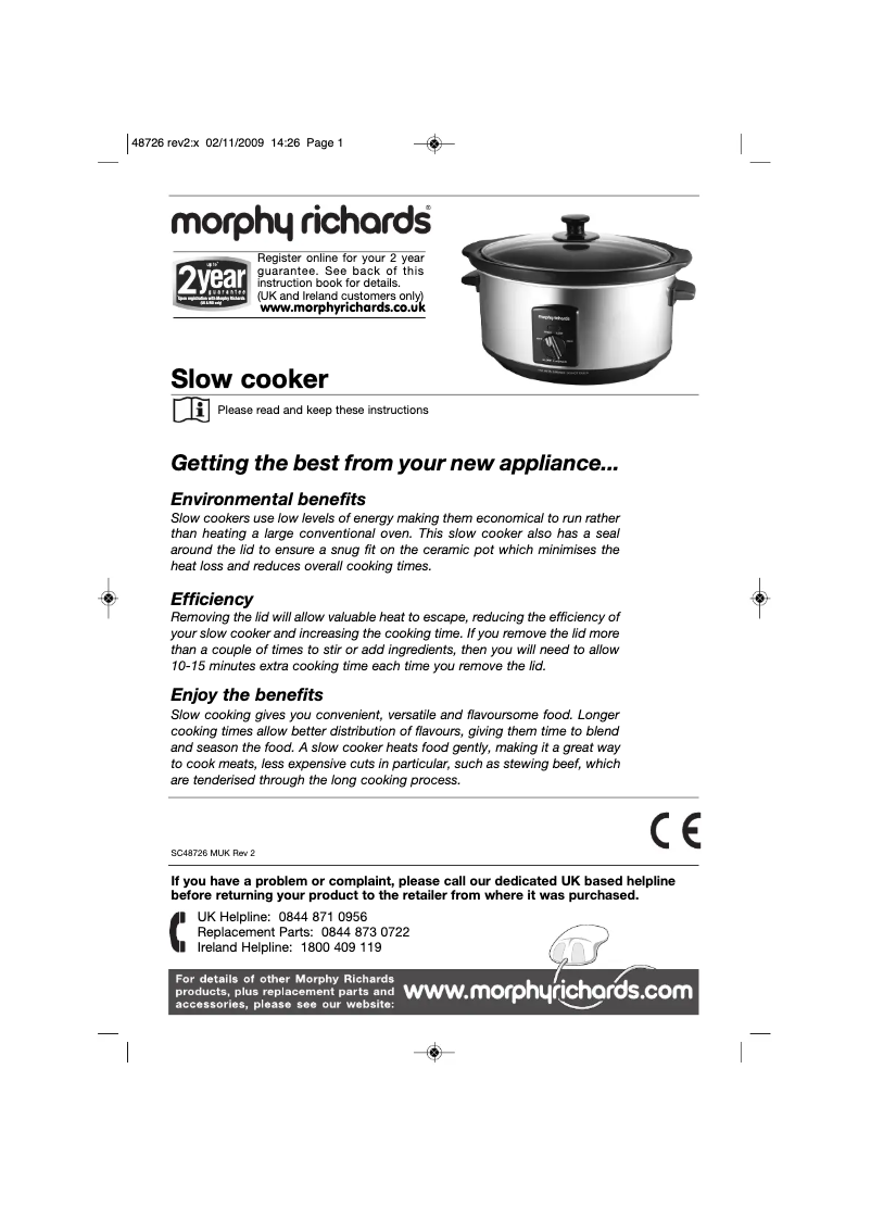 Página 1 del manual Manual de usuario Morphy Richards Accents 48728