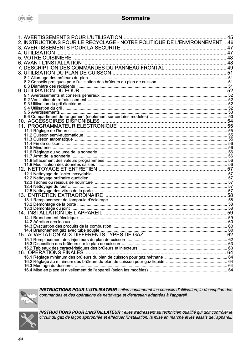 Page 1 de la notice Manuel utilisateur Smeg C9GMR