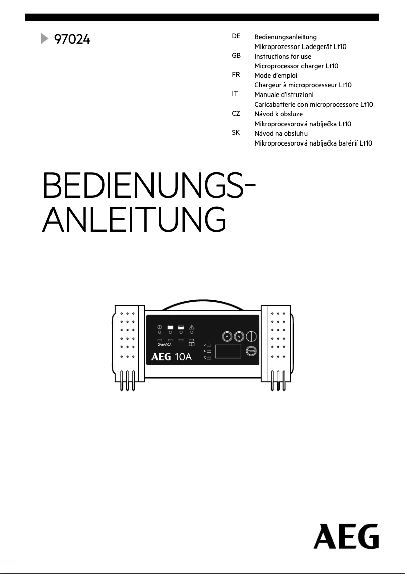 Page n°1 - Manuel utilisateur AEG 97024