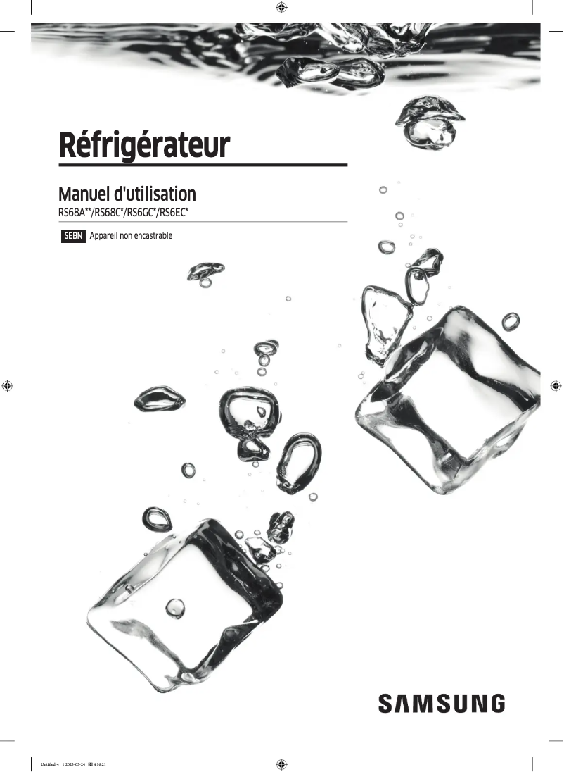 Page 1 de la notice Manuel utilisateur Samsung RS6GA854CS9