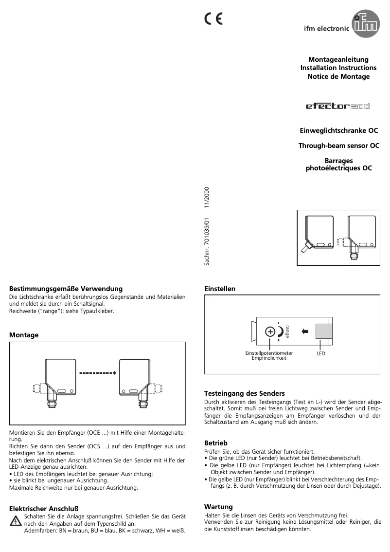 Page n°1 - Manuel utilisateur IFM OC5203