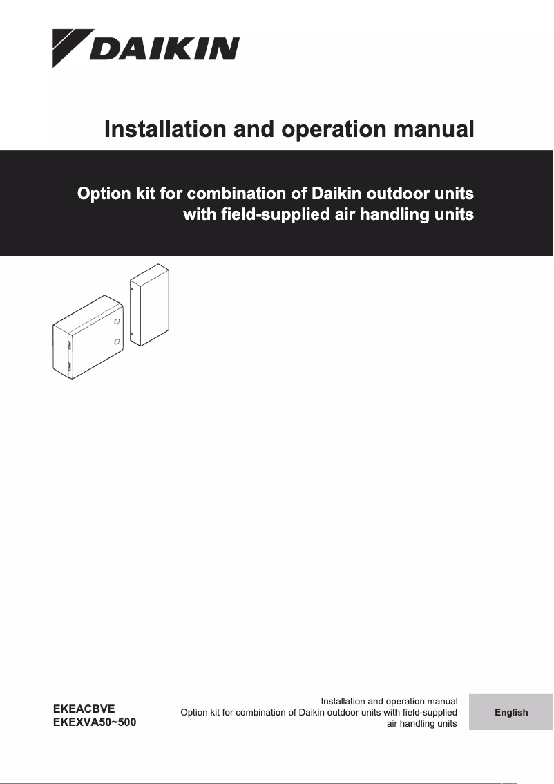 Page n°1 - Manuel utilisateur Daikin EKEXVA100