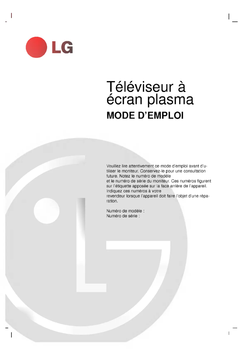 Imagen de la primera página del manual del dispositivo RZ-42PX12X