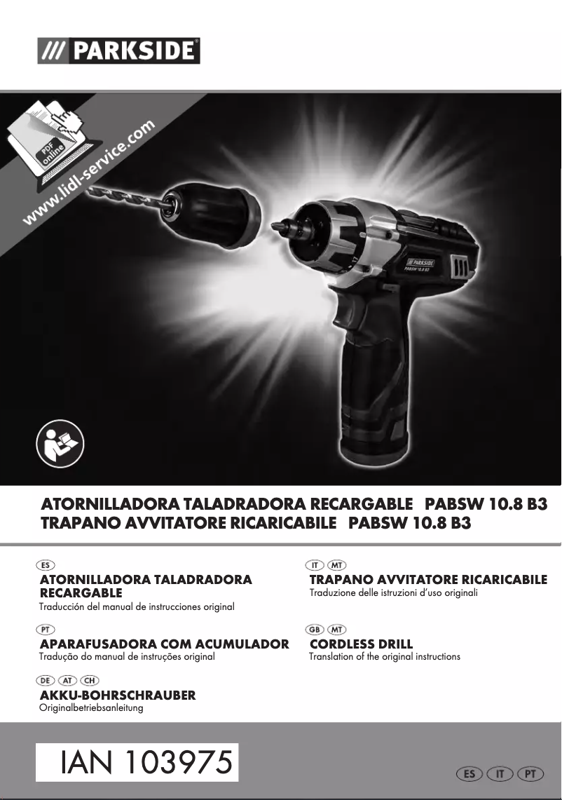 Page 1 de la notice Manuel utilisateur Parkside PABSW 10.8 B3