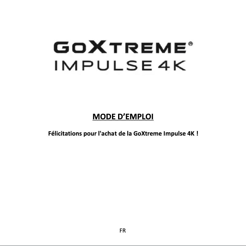 Image de la première page du manuel de l'appareil Impulse 4K