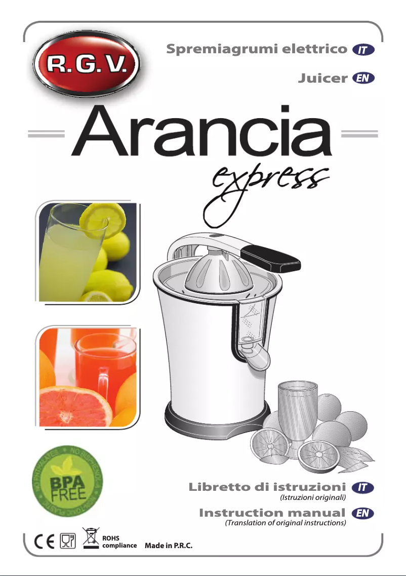 Page n°1 - Manuel utilisateur RGV Arancia Express/N