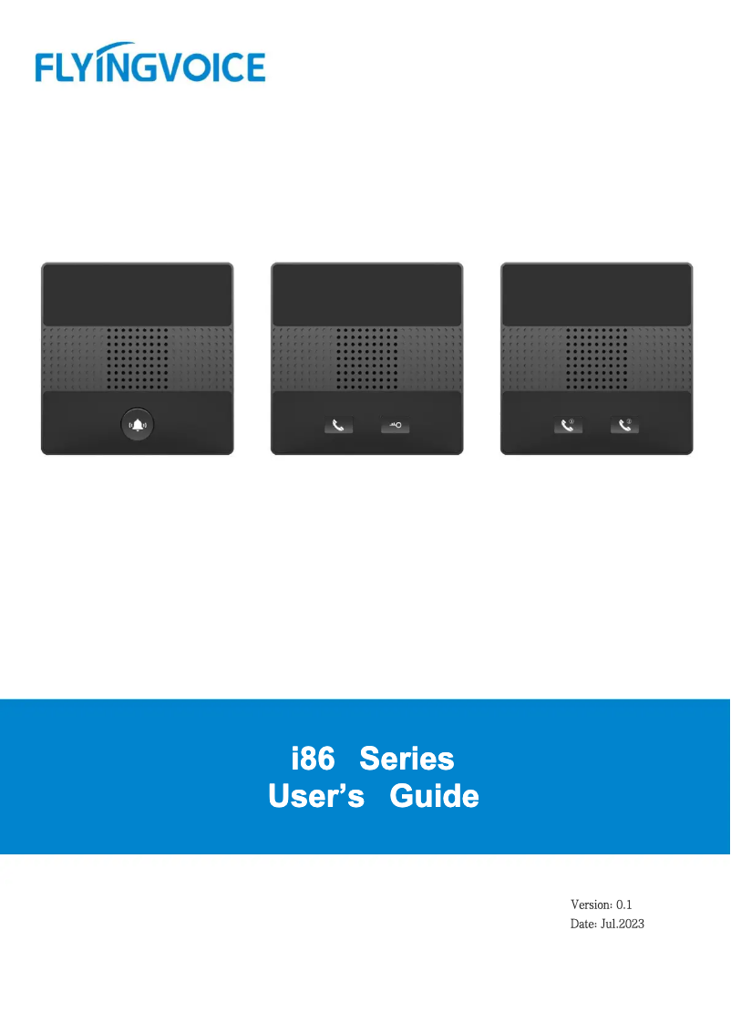 Image de la première page du manuel de l'appareil i86-01