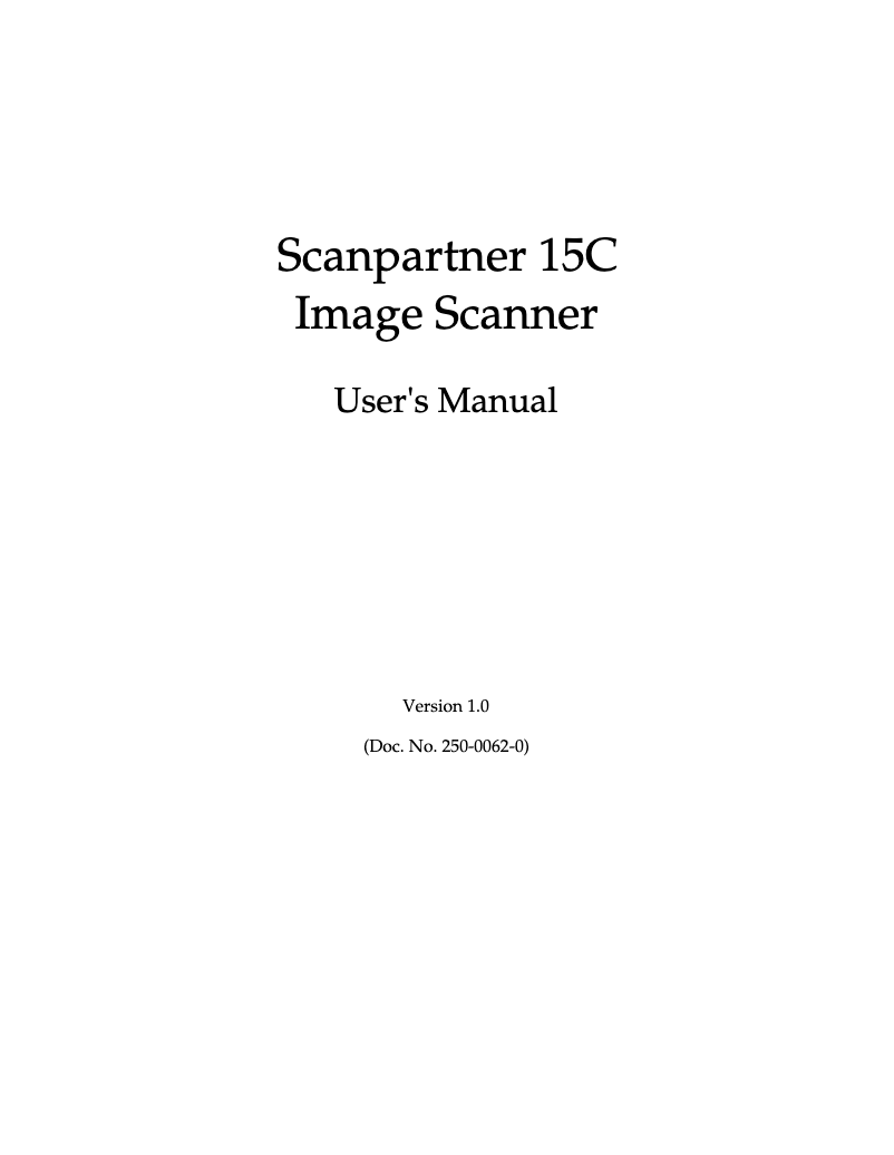 Image de la première page du manuel de l'appareil ScanPartner 15C