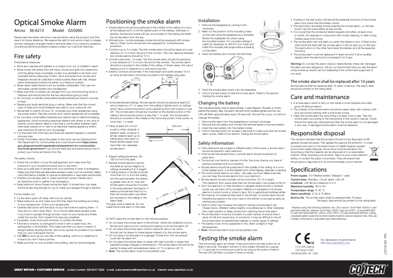 Image de la première page du manuel de l'appareil GS506G