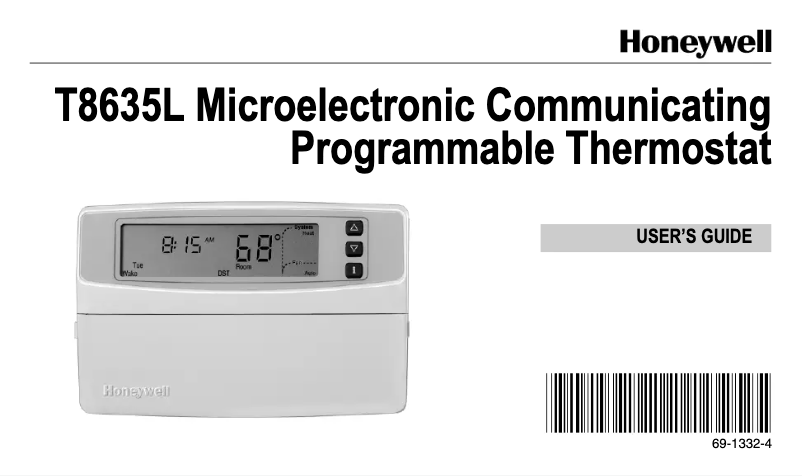 Page n°1 - Manuel utilisateur Honeywell T8635L