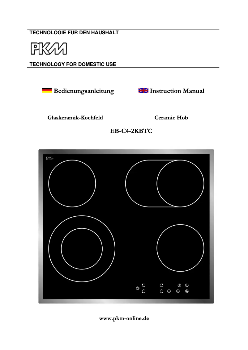 Page 1 of the manual User Manual PKM EB-C4-2KBTC