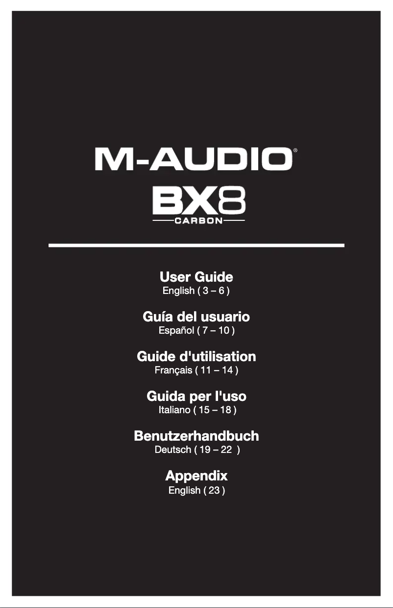Page 1 de la notice Manuel utilisateur M-Audio BX8 Carbon