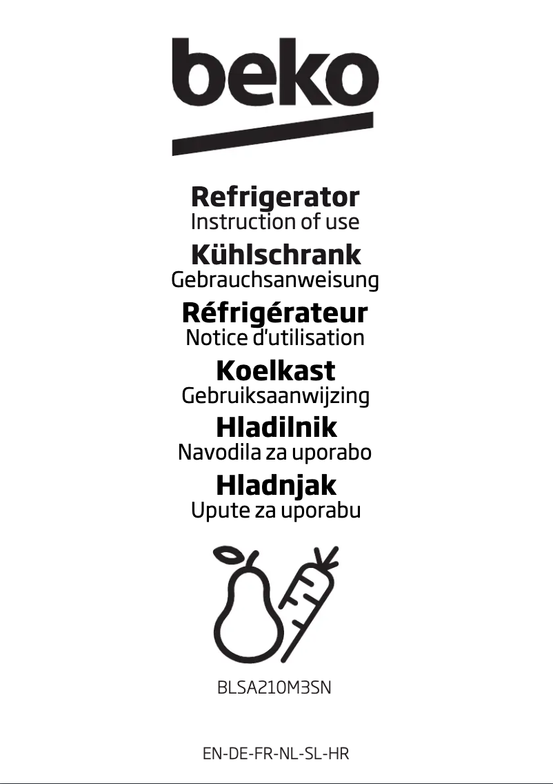 Image de la première page du manuel de l'appareil BLSA210M3SN