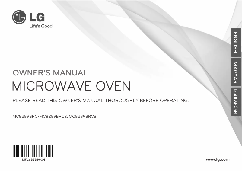 Page n°1 - Manuel utilisateur LG MC8289BRCS