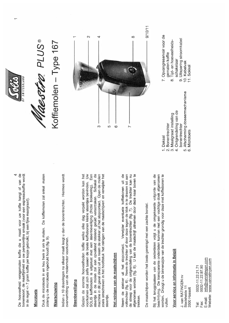 Page 1 de la notice Manuel utilisateur Graef Type 167