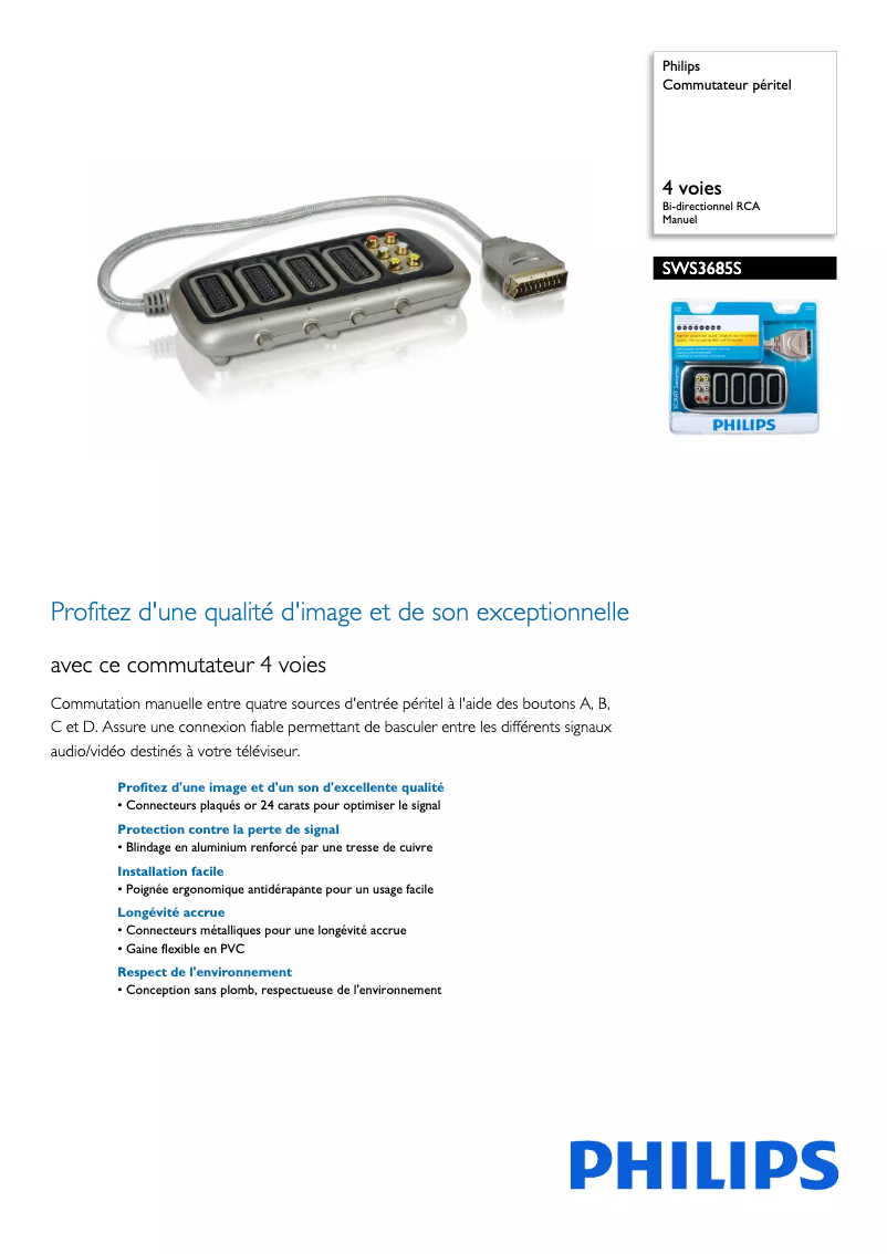 Página 1 del manual Ficha técnica Philips SWS3685S