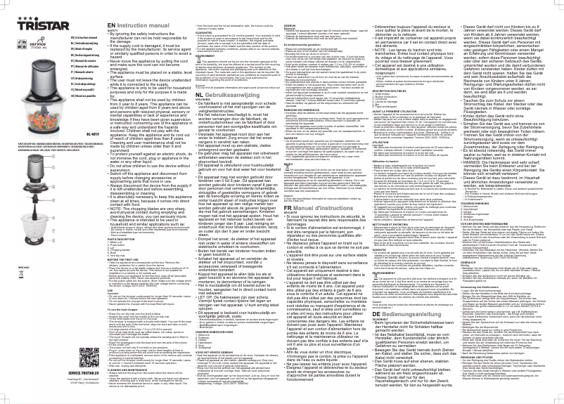 Image de la première page du manuel de l'appareil BL-4019