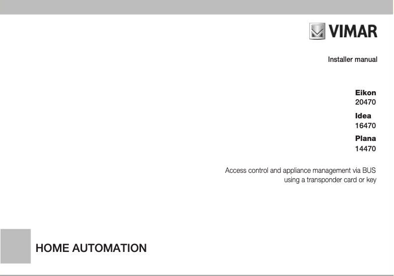 Page n°1 - Manuel utilisateur Vimar 16470