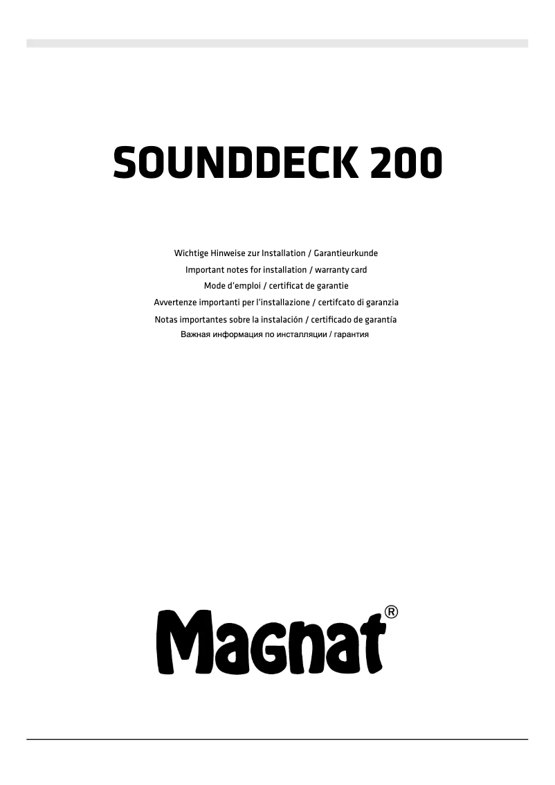 Image de la première page du manuel de l'appareil Sounddeck 200