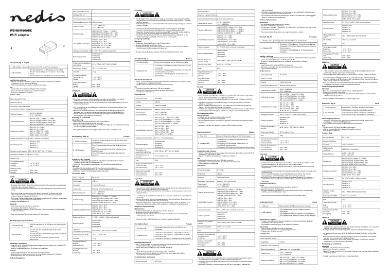 Page 1 de la notice Manuel utilisateur Nedis WSNWM600BK
