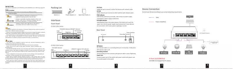 Page 1 de la notice Manuel utilisateur Hikvision DS-3E0105P-E