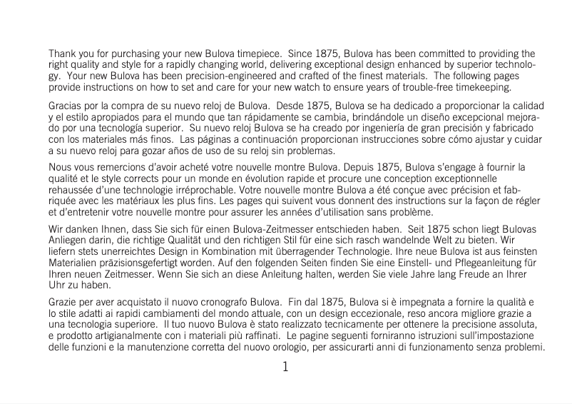 Page 1 de la notice Manuel utilisateur Bulova Accutron II 98B272