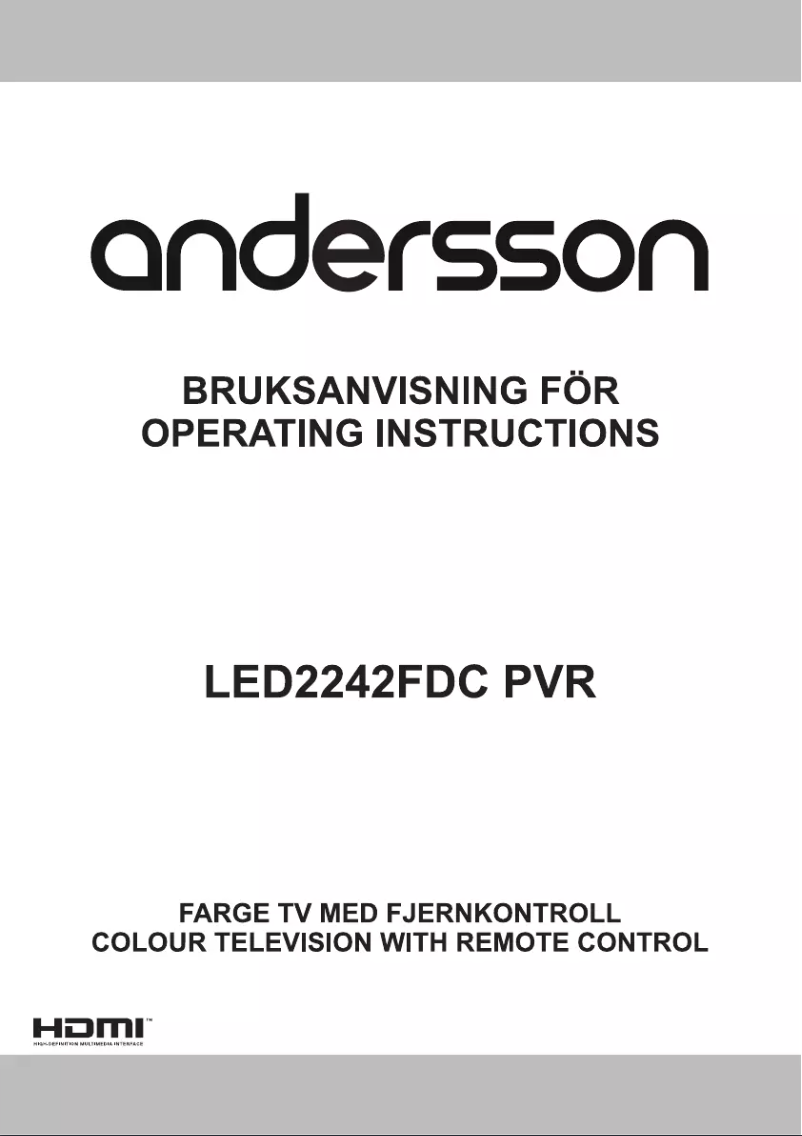 Image de la première page du manuel de l'appareil LED2242FDC PVR
