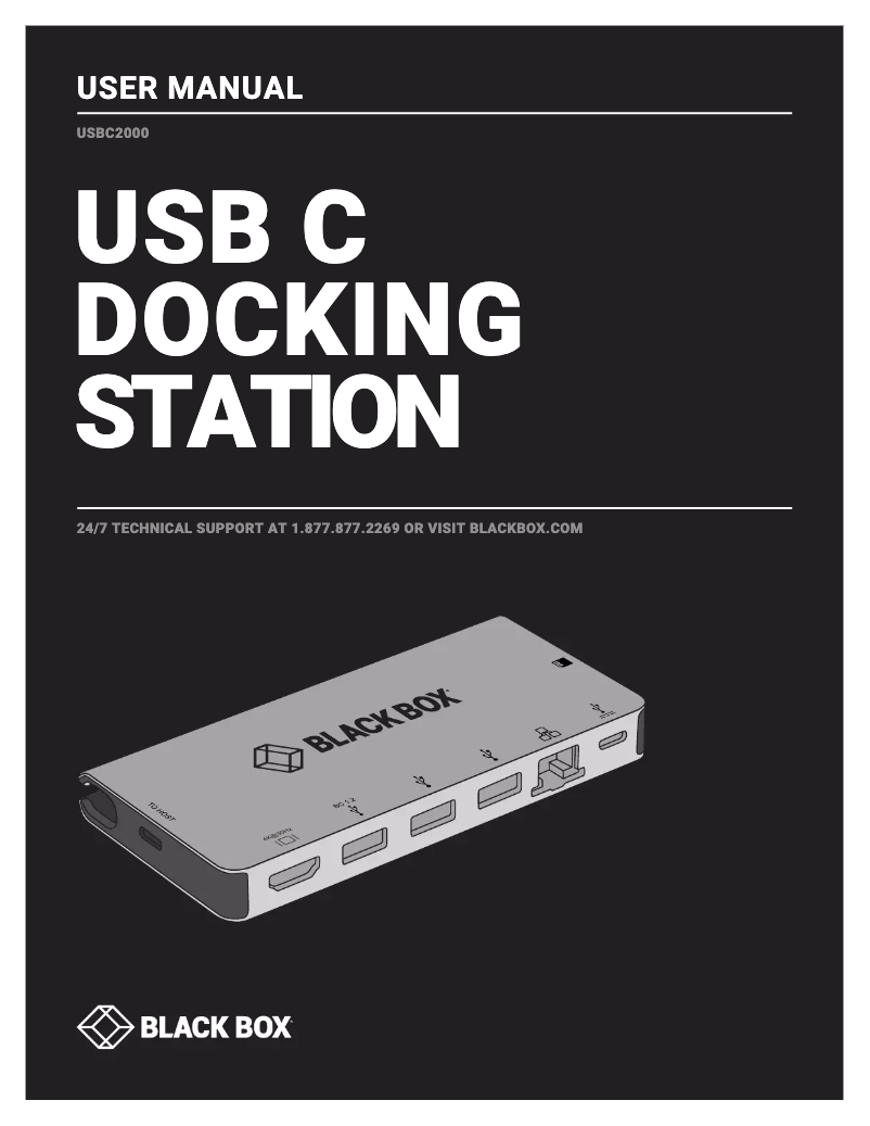 Page 1 de la notice Manuel utilisateur Black Box USBC2000