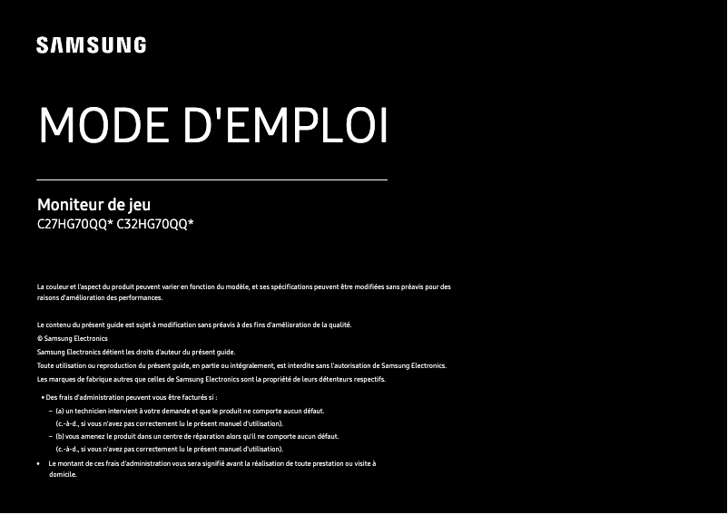 Page n°1 - Manuel utilisateur Samsung C32HG70QQM