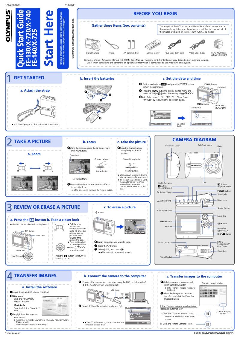 Página 1 del manual Guía de inicio rápido Olympus X-725