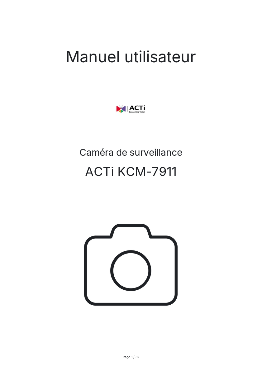 Image de la première page du manuel de l'appareil KCM-7911